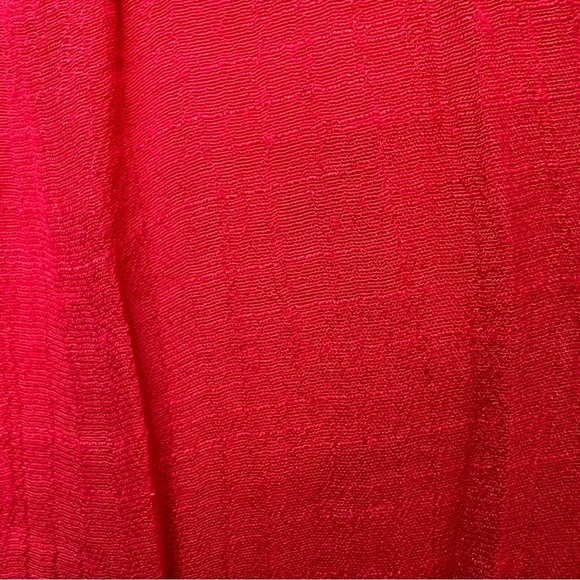 AGB Red Sleeveless Maxi Dress Waistband Lined Sequins Beaded Gauze Sz L Flowy - Picture 7 of 14